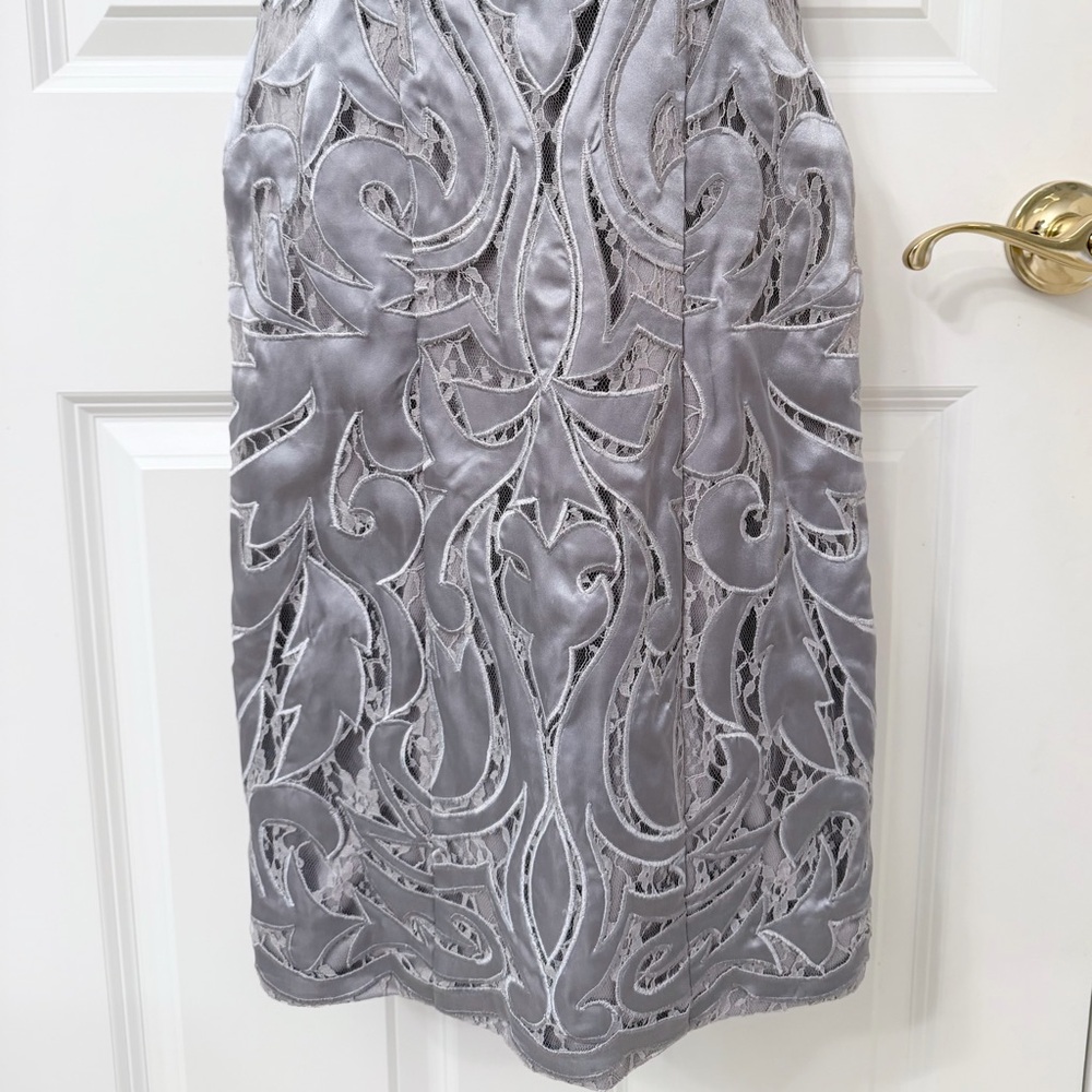 Sue Wong Silver Gray Cocktail Dress NWT Formal Dress Size 2 - Picture 5 of 10